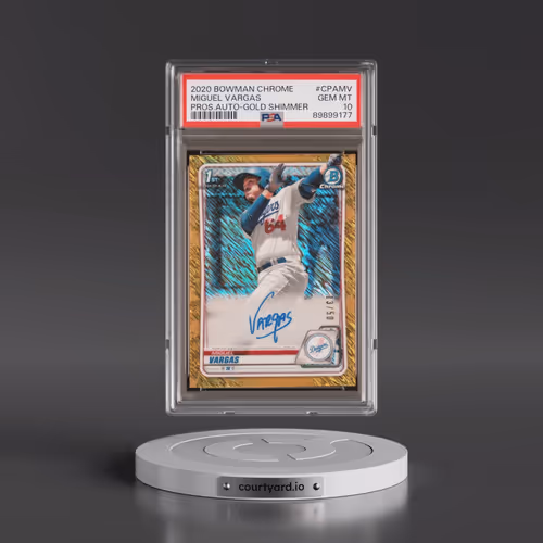 2020 Bowman Chrome Prospect Autographs #CPAMV Miguel Vargas - Gold Shimmer (PSA 10 GEM MINT)