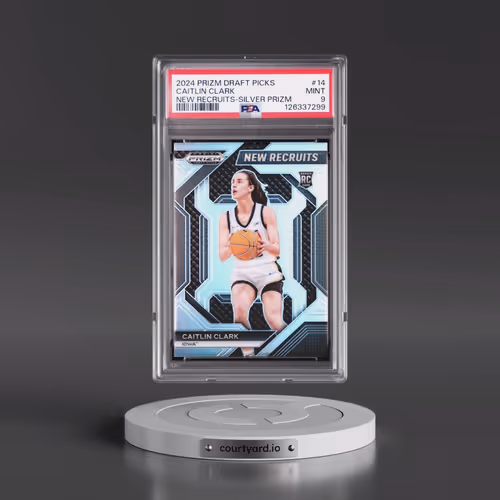 2024 Panini Prizm Draft Picks New Recruits #14 Caitlin Clark - Silver Prizm (PSA 9 MINT)