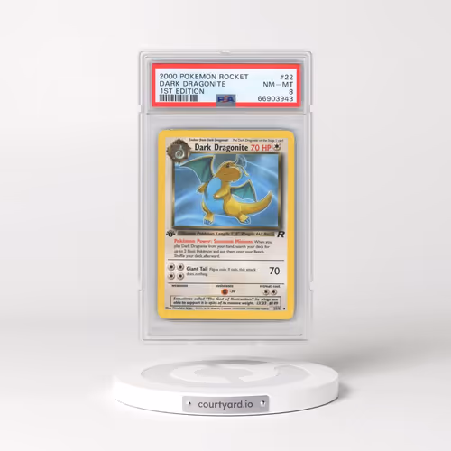 2000 Pokémon Rocket #22 Dark Dragonite - 1st Edition (PSA 8 NM-MT)