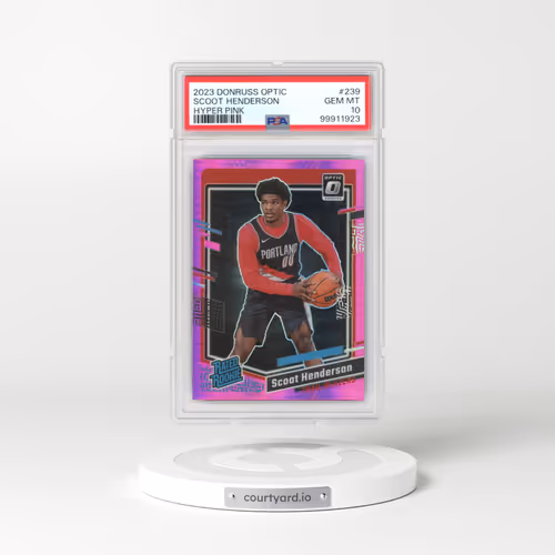 2023 Panini Donruss Optic #239 Scoot Henderson - Hyper Pink (PSA 10 GEM MINT)