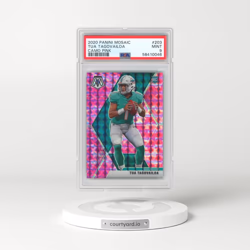 2020 Panini Mosaic #203 Tua Tagovailoa - Camo Pink (PSA 9 MINT)