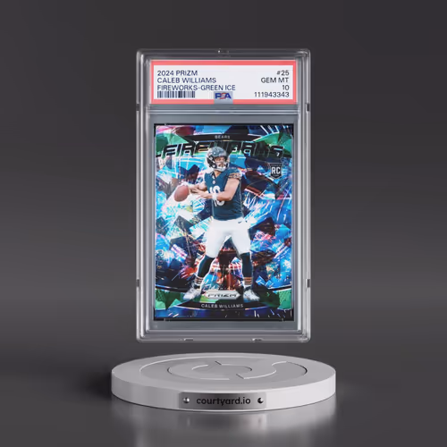 2024 Panini Prizm Fireworks #25 Caleb Williams - Green Ice (PSA 10 GEM MINT)