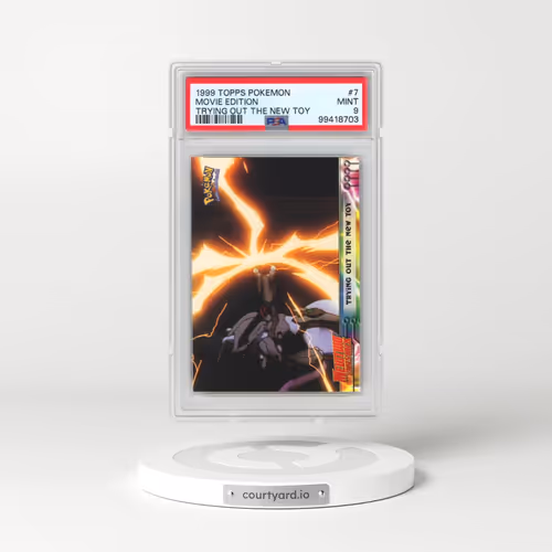 1999 Topps Pokémon the Movie Edt #7 Movie Edition - Trying Out the New Toy (PSA 9 MINT)
