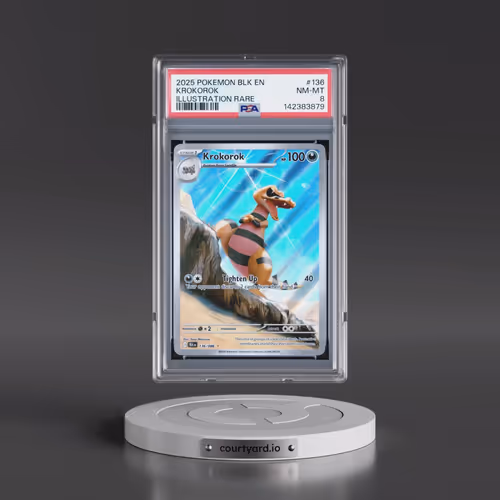 2025 Pokémon Blk EN-Black Bolt #136 Krokorok - Illustration Rare (PSA 8 NM-MT)