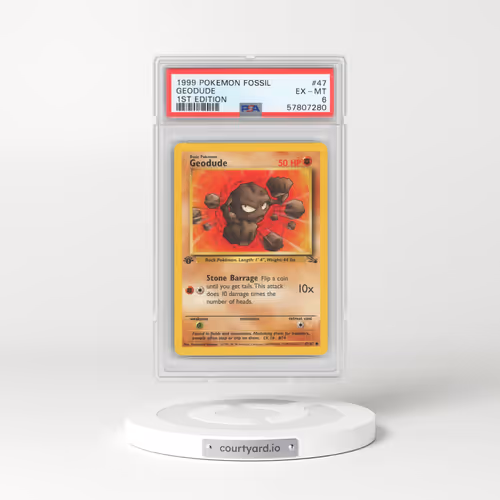 1999 Fossil #47 Geodude - 1st Edition (PSA 6 EX-MT)