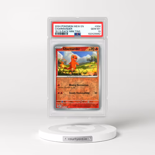 2024 Pokémon Mew EN-151 #004 Charmander - 151 5-Pack Mini Tins (PSA 10 GEM MINT)