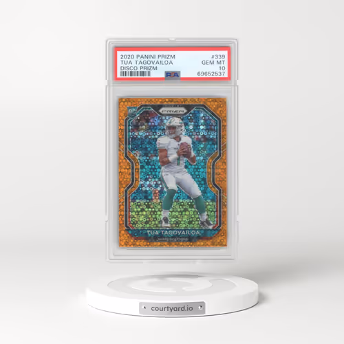 2020 Panini Prizm #339 Tua Tagovailoa - Disco Prizm (PSA 10 GEM MINT)