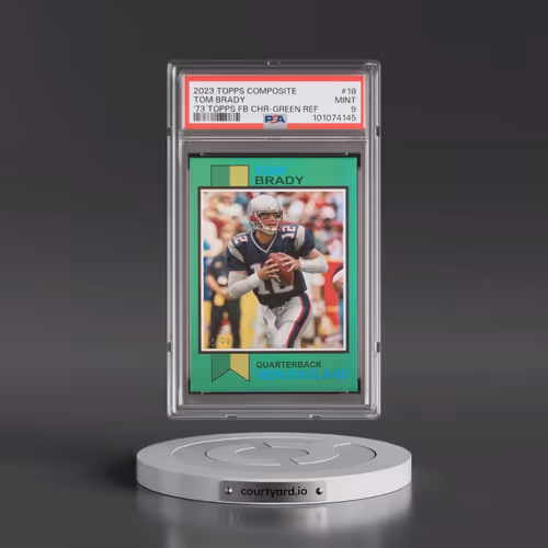 2023 Topps Composite 1973 Topps Football Chrome #18 Tom Brady - Green Refractor (PSA 9 MINT)