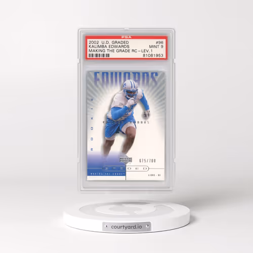 2002 Upper Deck Graded #96 Kalimba Edwards - Making the Grade RC-Lev.1 (PSA 9 MINT)
