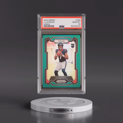 2023 Panini Prizm #339 CJ Stroud - Green Prizm (PSA 10 GEM MINT)