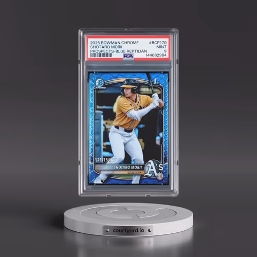 2025 Bowman Chrome Prospects #BCP170 Shotaro Morii - Blue Reptilian (PSA 9 MINT)
