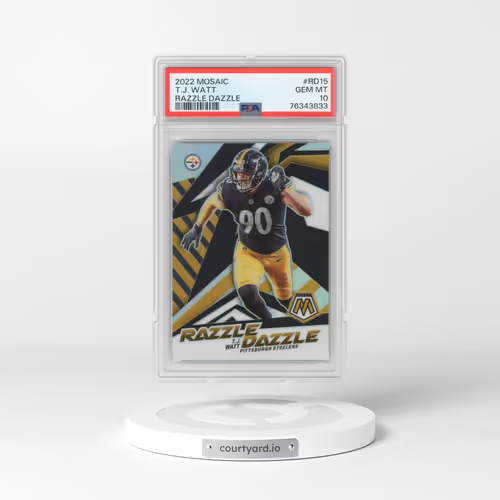 2022 Panini Mosaic Razzle Dazzle #RD15 T.J. Watt (PSA 10 GEM MINT)