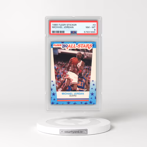 1989 Fleer Sticker #3 Michael Jordan (PSA 8 NM-MT)