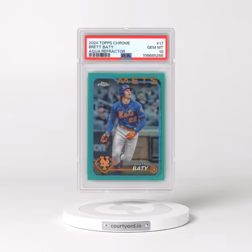 2024 Topps Chrome #17 Brett Baty - Aqua Refractor (PSA 10 GEM MINT)