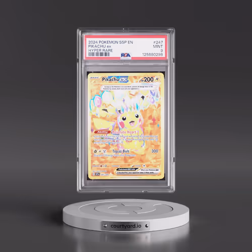 2024 Pokémon Ssp EN-Surging Sparks #247 Pikachu EX - Holo Hyper Rare (PSA 9 MINT)