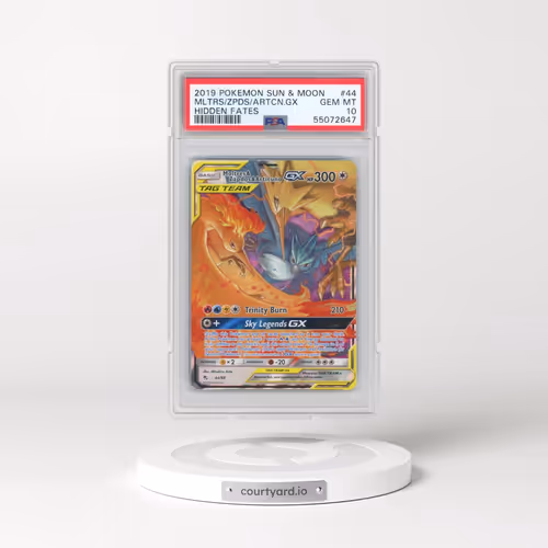 2019 Pokémon Sun & Moon Hidden Fates #44 Moltres & Zapdos & Articuno GX - Holo (PSA 10 GEM MINT)
