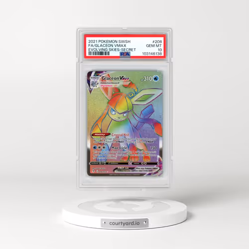 2021 Pokémon Sword & Shield Evolving Skies #208 Glaceon Vmax - Full Art Secret (PSA 10 GEM MINT)