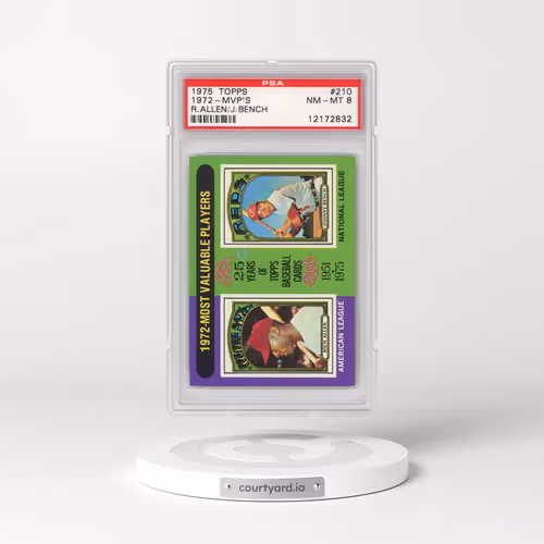 1975 Topps #210 1972-MVP's - Rich Allen/Johnny Bench (PSA 8 NM-MT)