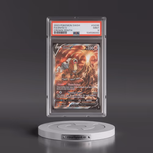 2023 Pokémon Sword and Shield Crown Zenith #GG36 Entei V - Holo Full Art (PSA 9 MINT)