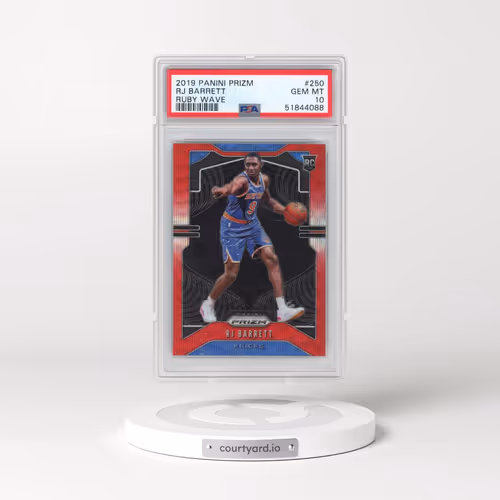 2019 Panini Prizm #250 RJ Barrett - Ruby Wave (PSA 10 GEM MINT)