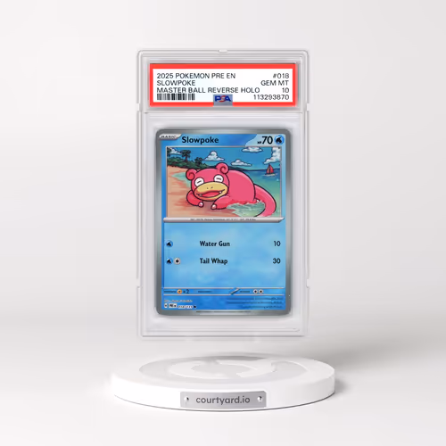 2025 Pokémon Pre EN-Prismatic Evolutions #018 Slowpoke - Reverse Holo Master Ball (PSA 10 GEM MINT)
