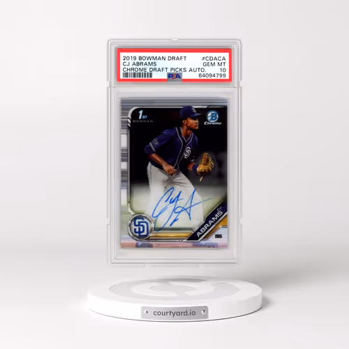 2019 Bowman Draft Chrome Draft Picks Autograph #CDACA CJ Abrams (PSA 10 GEM MINT)