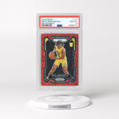 2023 Panini Prizm #177 Brice Sensabaugh - Red Sparkle (PSA 10 GEM MINT)