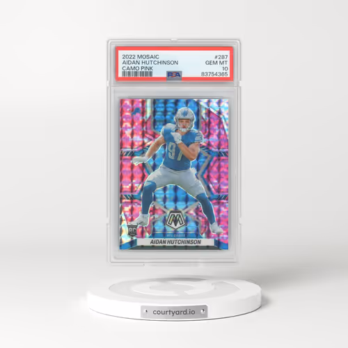 2022 Panini Mosaic #287 Aidan Hutchinson - Camo Pink (PSA 10 GEM MINT)
