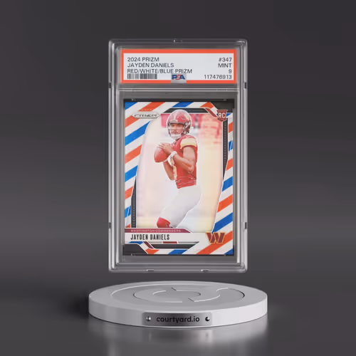 2024 Panini Prizm #347 Jayden Daniels - Red/White/Blue Prizm (PSA 9 MINT)