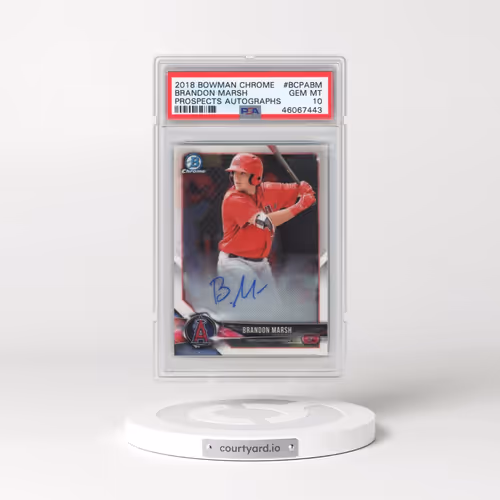 2018 Bowman Chrome Prospects Autographs #BCPABM Brandon Marsh (PSA 10 GEM MINT)
