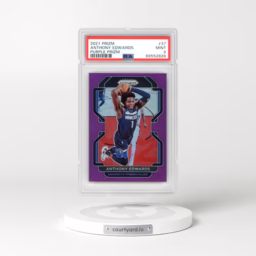 2021 Panini Prizm #37 Anthony Edwards - Purple Prizm (PSA 9 MINT)