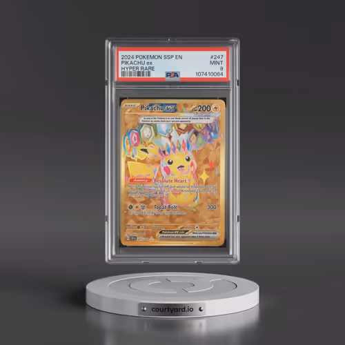 2024 Pokémon Ssp EN-Surging Sparks #247 Pikachu EX - Holo Hyper Rare (PSA 9 MINT)