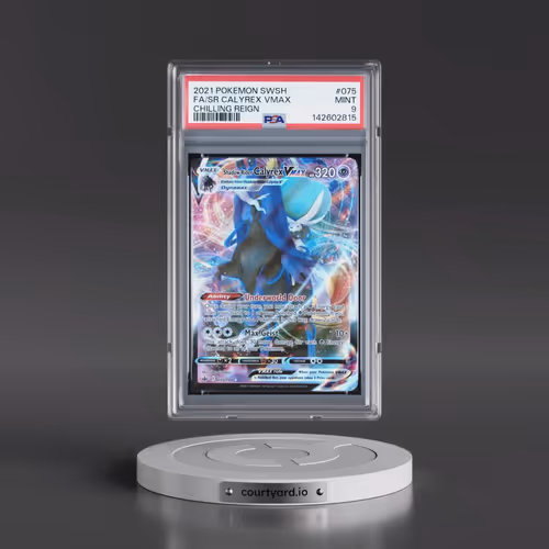 2021 Pokémon Sword & Shield Chilling Reign #075 Shadow Rider Calyrex Vmax - Full Art (PSA 9 MINT)