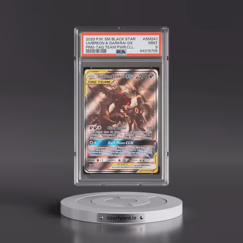 2020 Pokémon SM Black Star Promo #SM241 Umbreon & Darkrai GX - Holo Tag Team Powers Collection (PSA