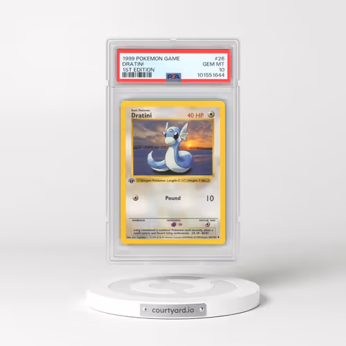 1999 Pokémon Game #26 Dratini - 1st Edition (PSA 10 GEM MINT)