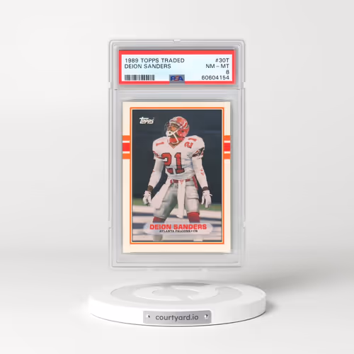 1989 Topps Traded #30T Deion Sanders (PSA 8 NM-MT)