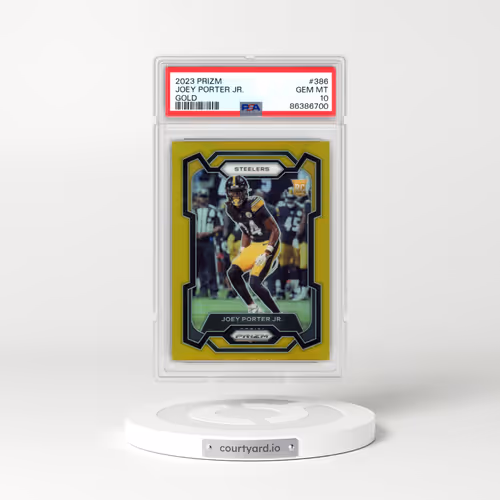 2023 Panini Prizm #386 Joey Porter Jr. - Gold Prizm (PSA 10 GEM MINT)