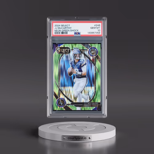 2024 Panini Select #246 JJ McCarthy - Neon Green Shock (PSA 10 GEM MINT)