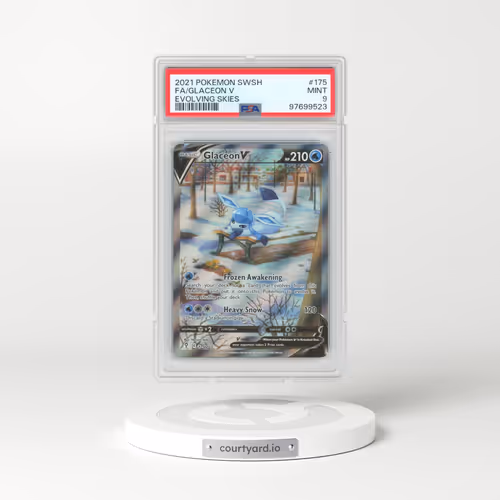 2021 Pokémon Sword & Shield Evolving Skies #175 Glaceon V - Holo Full Art (PSA 9 MINT)