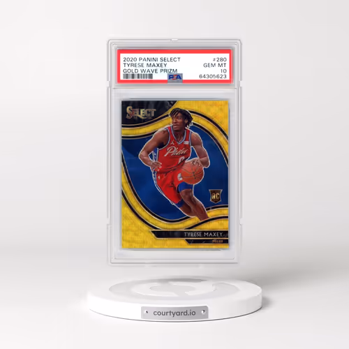 2020 Panini Select #280 Tyrese Maxey - Gold Wave Prizm (PSA 10 GEM MINT)