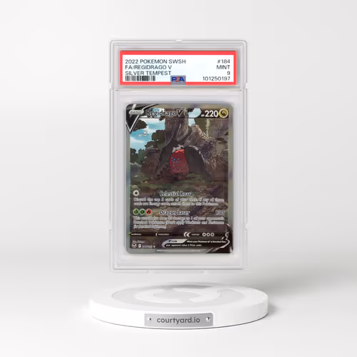 2022 Pokémon Sword & Shield Silver Tempest #184 Regidrago V - Holo Full Art (PSA 9 MINT)