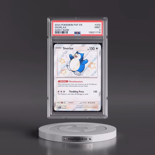 2024 Pokémon Paf EN-Paldean Fates #202 Snorlax - Shiny Rare (PSA 9 MINT)