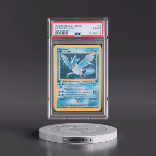 1999 Pokémon Fossil #2 Articuno - 1st Edition Holo (PSA 6 EX-MT)