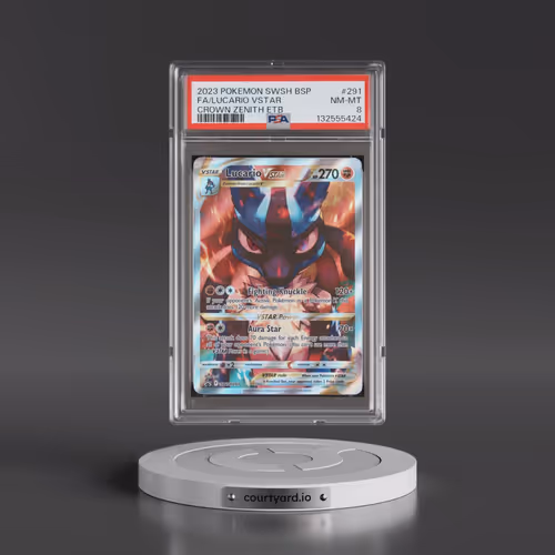 2023 Pokémon Swsh Black Star Promo #291 Lucario Vstar - Full Art Crown Zenith Elite Trainer Box (PSA