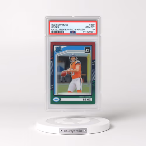 2024 Panini Donruss #369 Bo Nix - Optic Preview-Red & Green (PSA 10 GEM MINT)