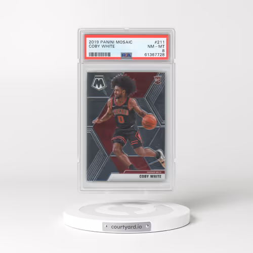 2019 Panini Mosaic #211 Coby White (PSA 8 NM-MT)