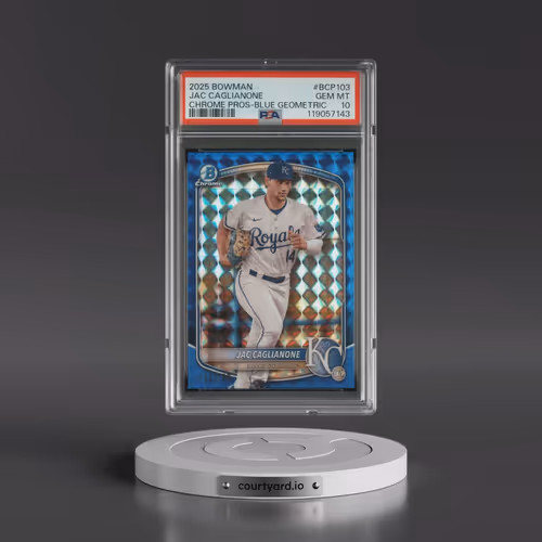 2025 Bowman Chrome Prospects #BCP103 Jac Caglianone - Blue Geometric (PSA 10 GEM MINT)