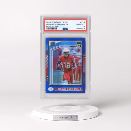 2024 Panini Donruss Optic #276 Marvin Harrison Jr. - Blue Hyper (PSA 10 GEM MINT)
