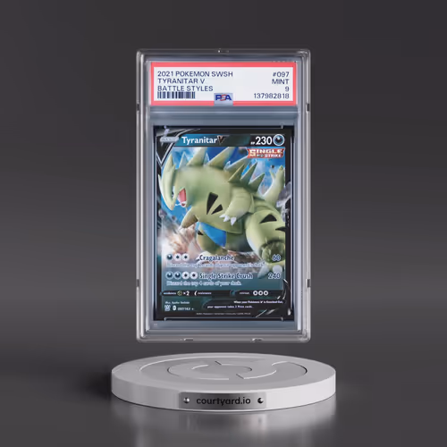 2021 Pokémon Sword & Shield Battle Styles #097 Tyranitar V - Holo (PSA 9 MINT)