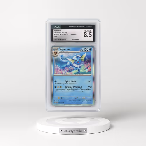 2023 Scarlet & Violet 151 - MEW EN #134/165 Vaporeon - Holo (CGC 8.5 NM-MT+)